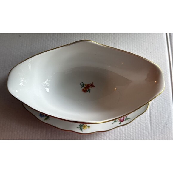 Hutschenreuther Mirabell #7658 Bavarian Porcelain Gravy Boat Floral Germany VTG - Picture 3 of 6